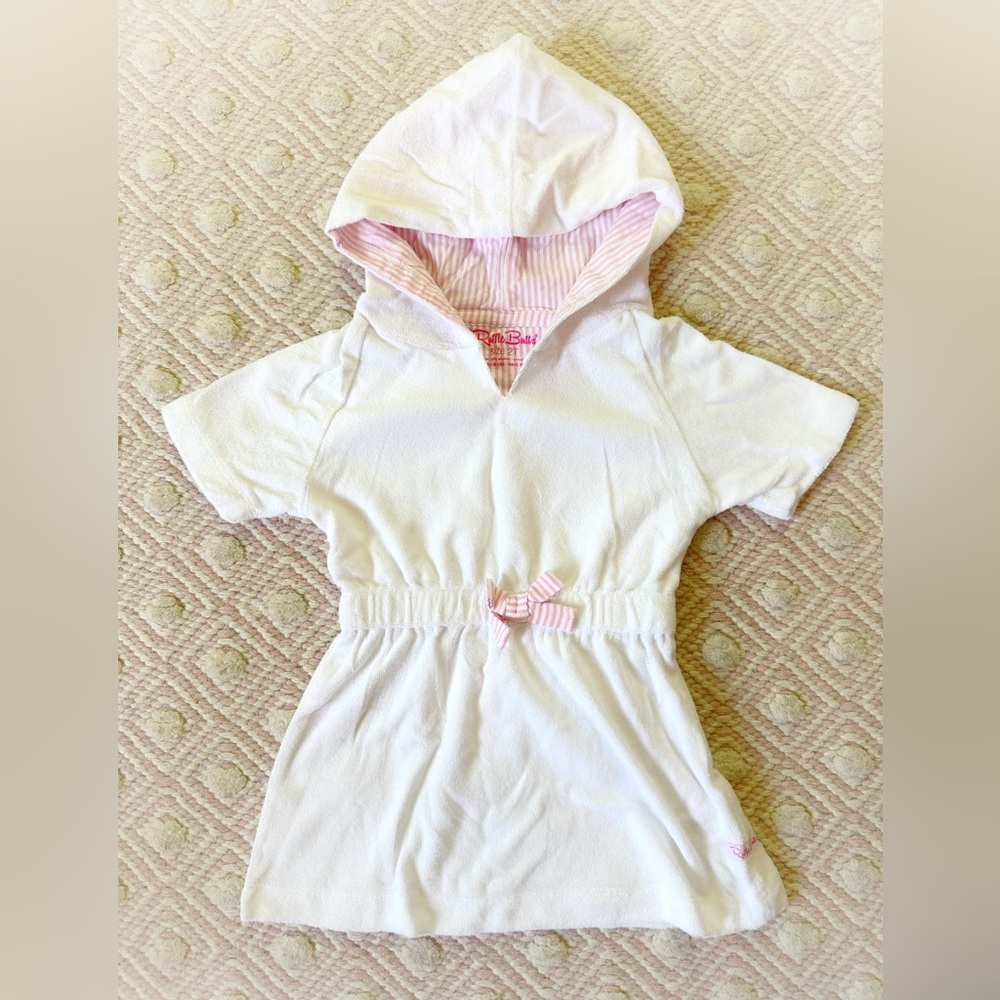Ruffle Butts - White Soft Terry Cover-Up 2T